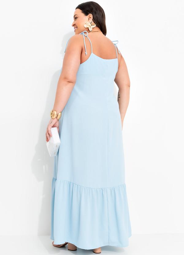Quintess - Vestido Azul Claro em Crepe Plano 9