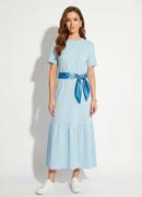 Vestido Azul Claro em Malha de Algod�o