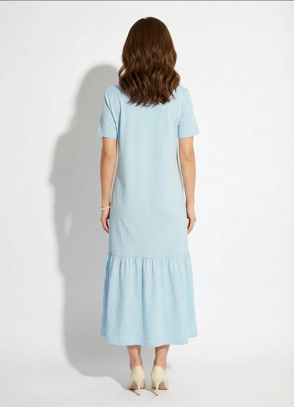 Quintess - Vestido Azul Claro em Malha de Algodão 4