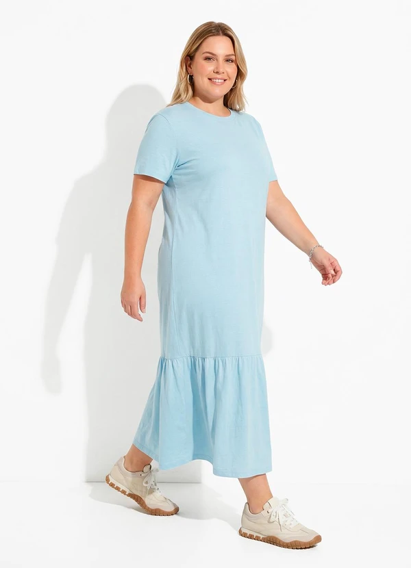 Quintess - Vestido Azul Claro em Malha de Algodão 8