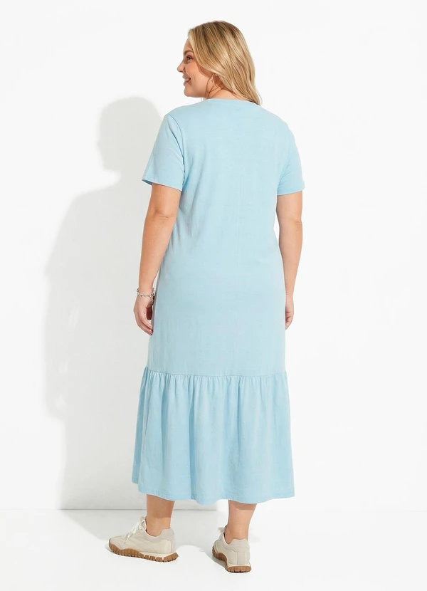 Quintess - Vestido Azul Claro em Malha de Algodão 9