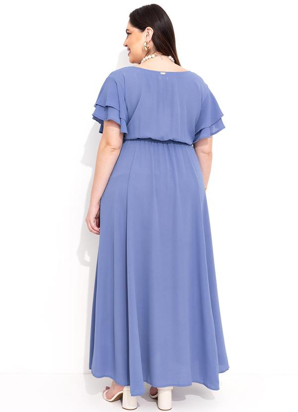 Quintess - Vestido Azul em Crepe Plano 13
