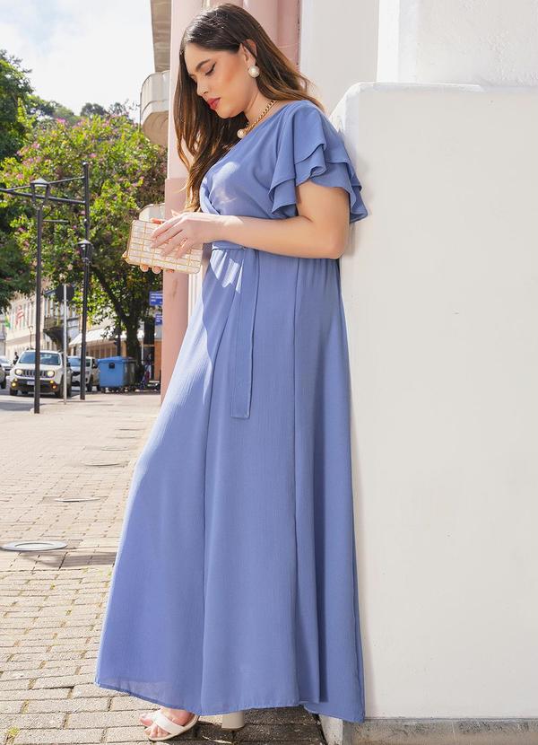 Quintess - Vestido Azul em Crepe Plano 10