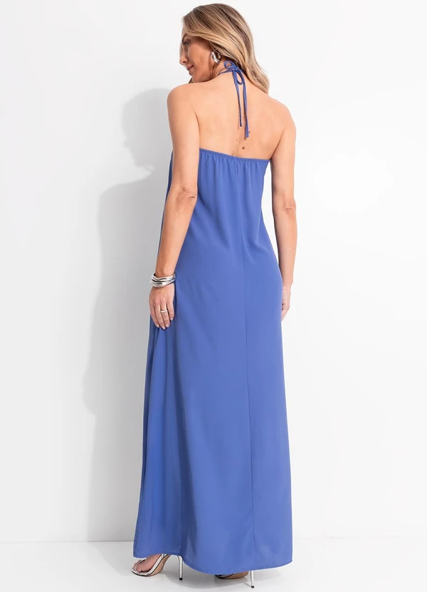 Quintess - Vestido Azul em Crepe Plano