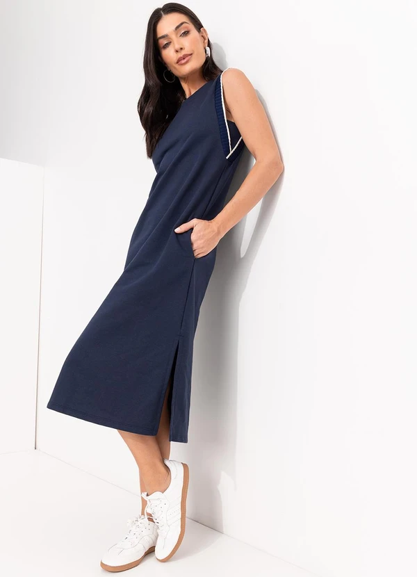 Quintess - Vestido Azul em Moletom 5