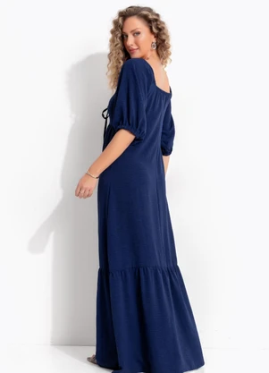 Quintess - Vestido Azul Marinho em Air Flow - QUINTESS