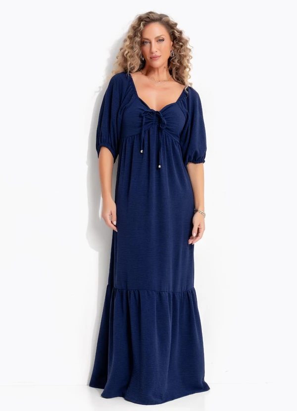 Quintess - Vestido Azul Marinho em Air Flow