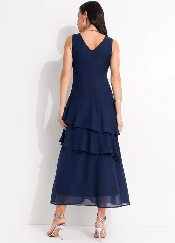 Quintess - Vestido Azul Marinho em Chiffon 6