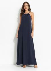 Vestido Azul Marinho em Chiffon