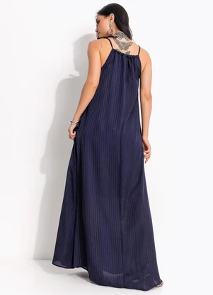 Quintess - Vestido Azul Marinho em Chiffon - QUINTESS