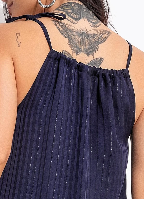 Quintess - Vestido Azul Marinho em Chiffon 9