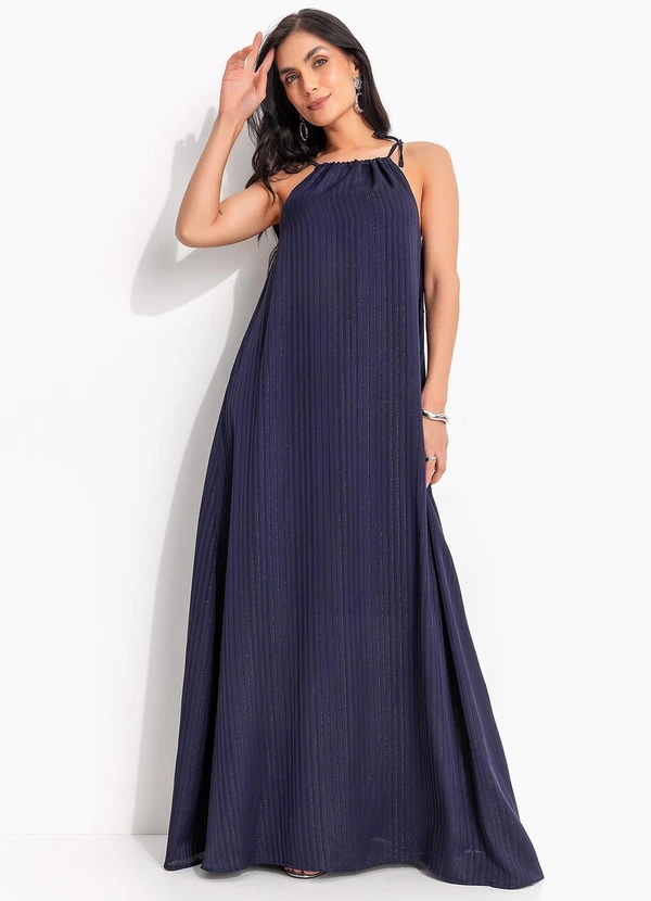 Quintess - Vestido Azul Marinho em Chiffon 13