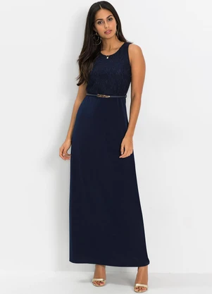 bonprix - Vestido Azul Marinho em Malha de Viscose - BONPRIX