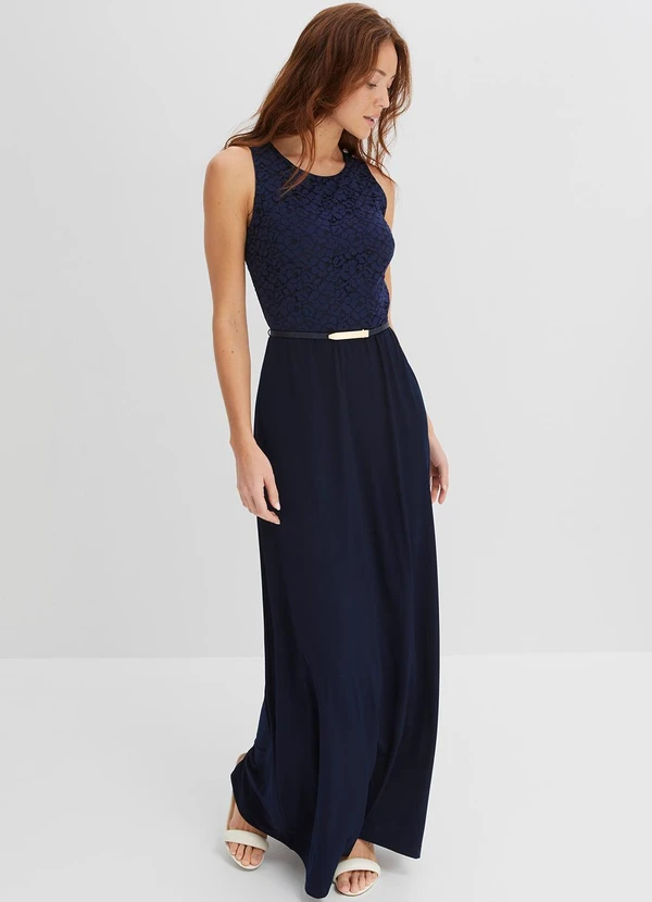 bonprix - Vestido Azul Marinho em Malha de Viscose 4