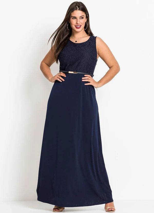 bonprix - Vestido Azul Marinho em Malha de Viscose 6