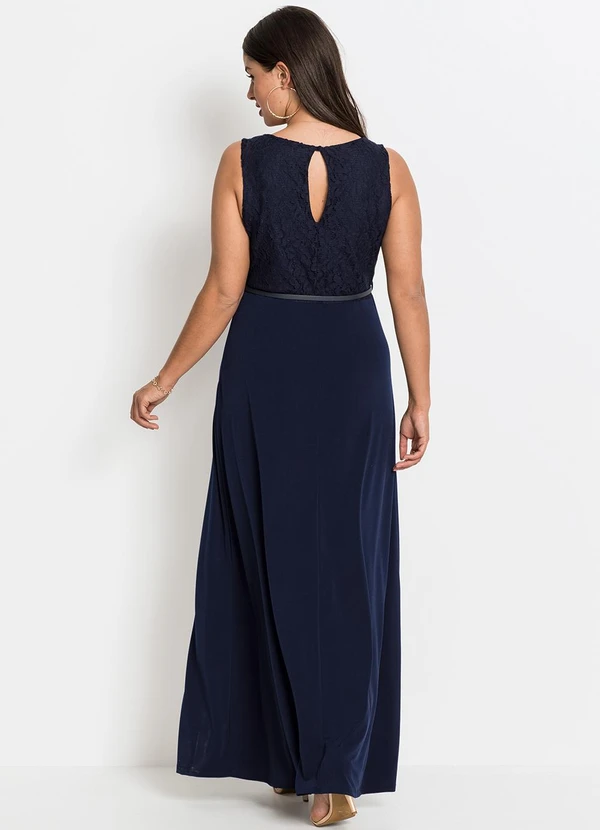bonprix - Vestido Azul Marinho em Malha de Viscose 7