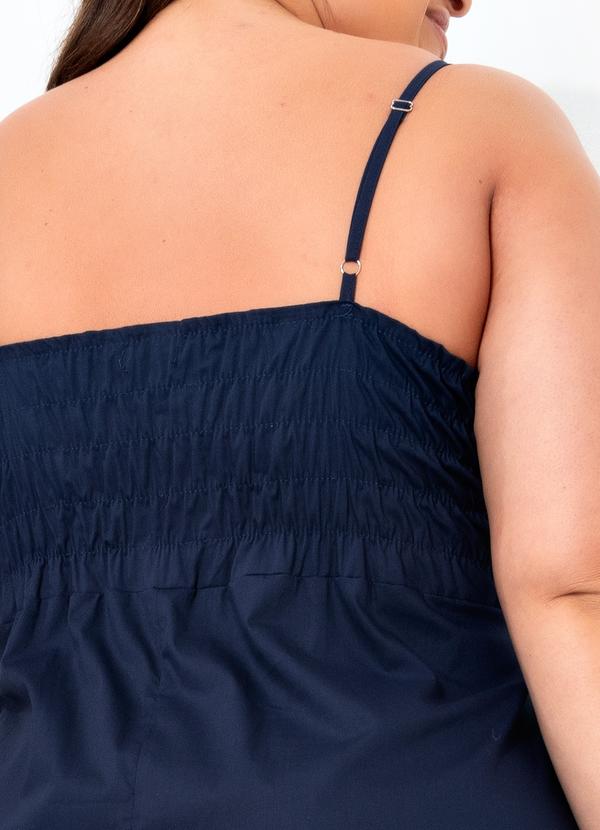 Quintess - Vestido Azul Marinho em Tricoline 10