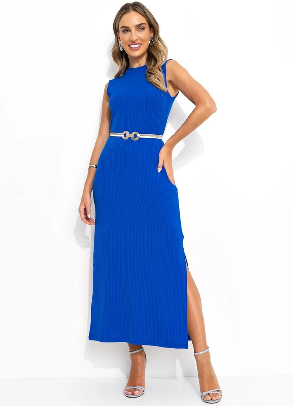 Bimini - Vestido Azul Royal em Canelado