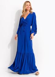 Vestido Azul Royal em Viscose Plana