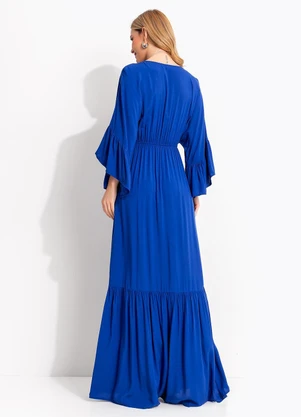 Quintess - Vestido Azul Royal em Viscose Plana - QUINTESS