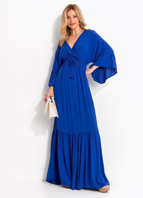 Vestido (Azul Royal) em Viscose Plana