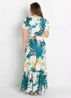 Rosalie - Vestido Babado Folhagem Verde - ROSALIE
