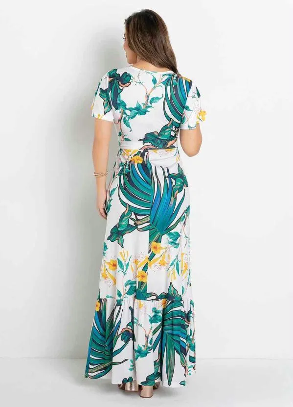 Rosalie - Vestido Babado Folhagem Verde 2