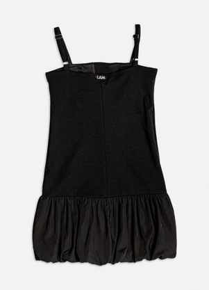 Authoria - Vestido Balonê com Laços em Pedraria Preto - AUTHORIA