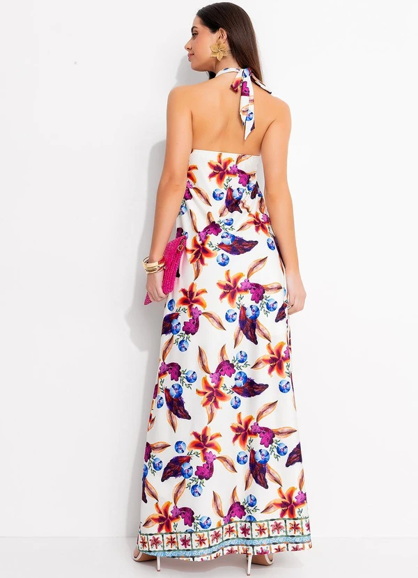 Quintess - Vestido Barrado Floral em Malha Fria 3