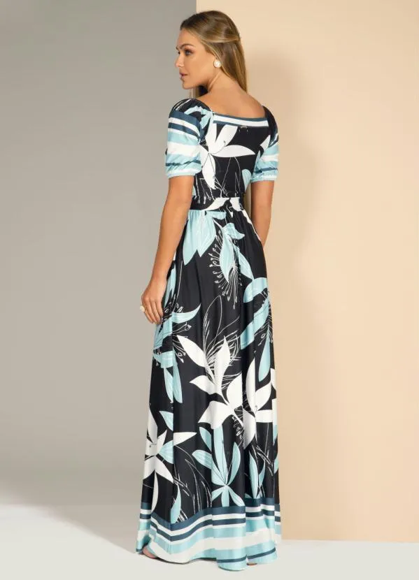 Quintess - Vestido Barrado Marinho com Elástico no Punho 4