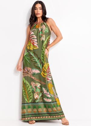 Vestido (Barrado Verde) em Malha Fria