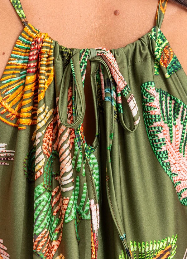 Quintess - Vestido Barrado Verde em Malha Fria 6