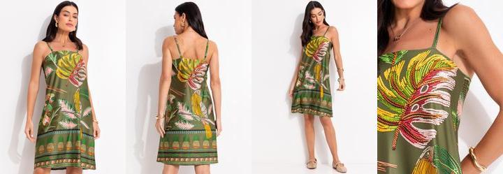 Vestido Barrado Verde em Malha Fria Vestido Barrado Verde em Malha Fria