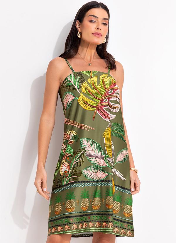 Vestido (Barrado Verde) em Malha Fria