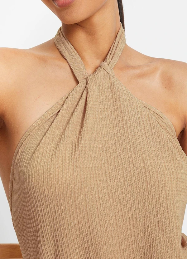 bonprix - Vestido Bege em Malha Texturizada 6