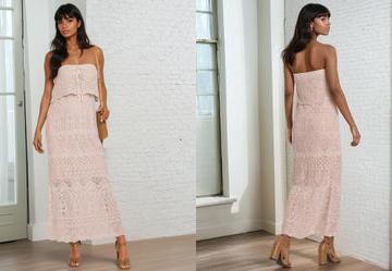 Vestido Bege em Tric