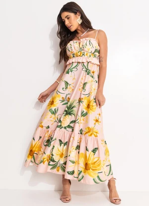 Farm - Vestido Beleza de Abacaxi Rosa - FARM