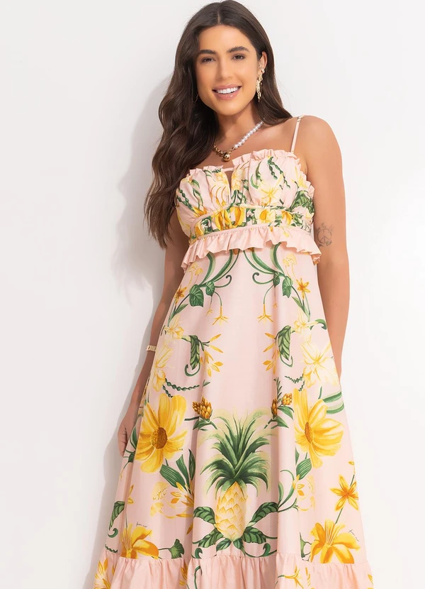 Farm - Vestido Beleza de Abacaxi Rosa 4