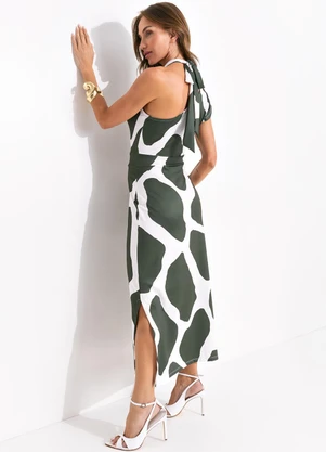 Quintess - Vestido Bicolor em Malha Fria - QUINTESS