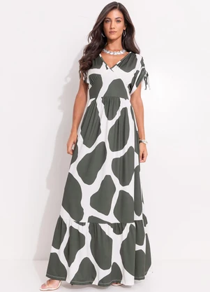 Quintess - Vestido Bicolor em Malha Fria - QUINTESS