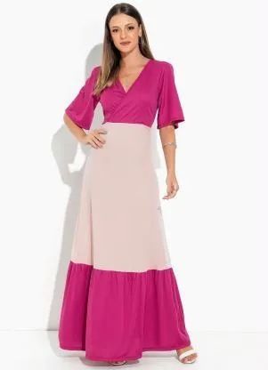 Rosalie - Vestido Bicolor PinkTranspassado - ROSALIE