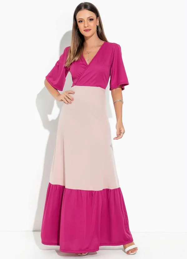 Rosalie - Vestido Bicolor PinkTranspassado