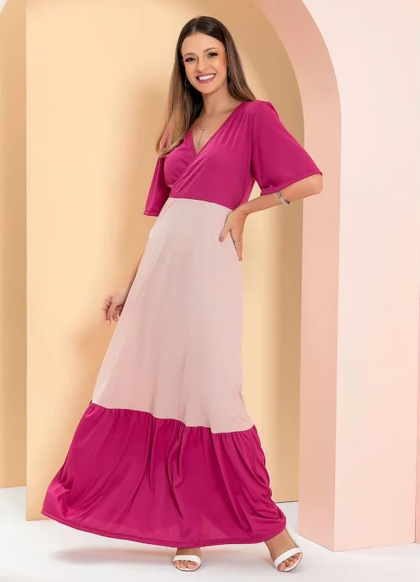 Rosalie - Vestido Bicolor PinkTranspassado 3