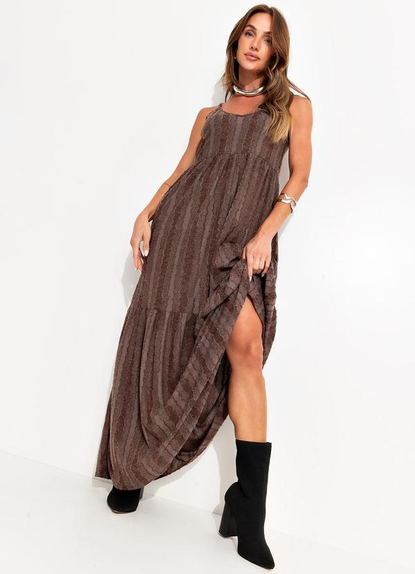 Quintess - Vestido Boho Devorê em Malha Jacquard com Brilho 5