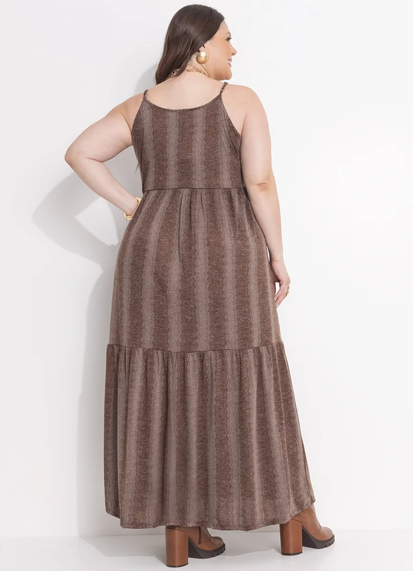 Quintess - Vestido Boho Devorê em Malha Jacquard com Brilho 6