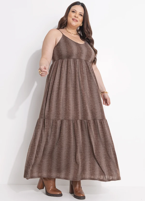 Quintess - Vestido Boho Devorê em Malha Jacquard com Brilho 7