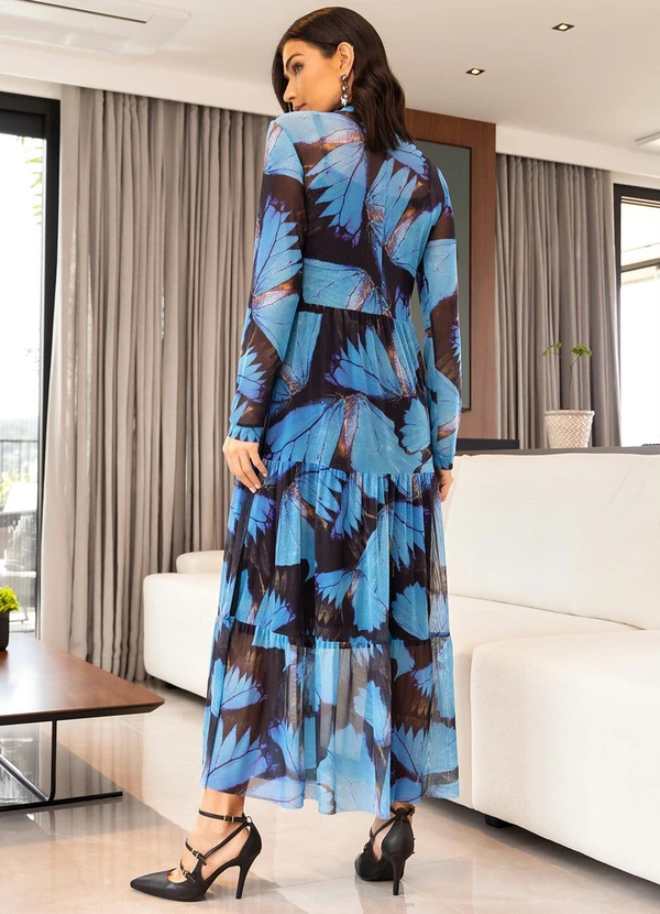 Quintess - Vestido Borboleta Azul em Tule 3