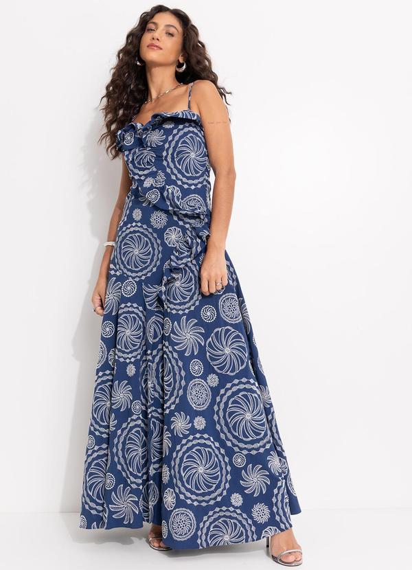 Farm - Vestido Bordado Delicadeza de Banana Azul 3