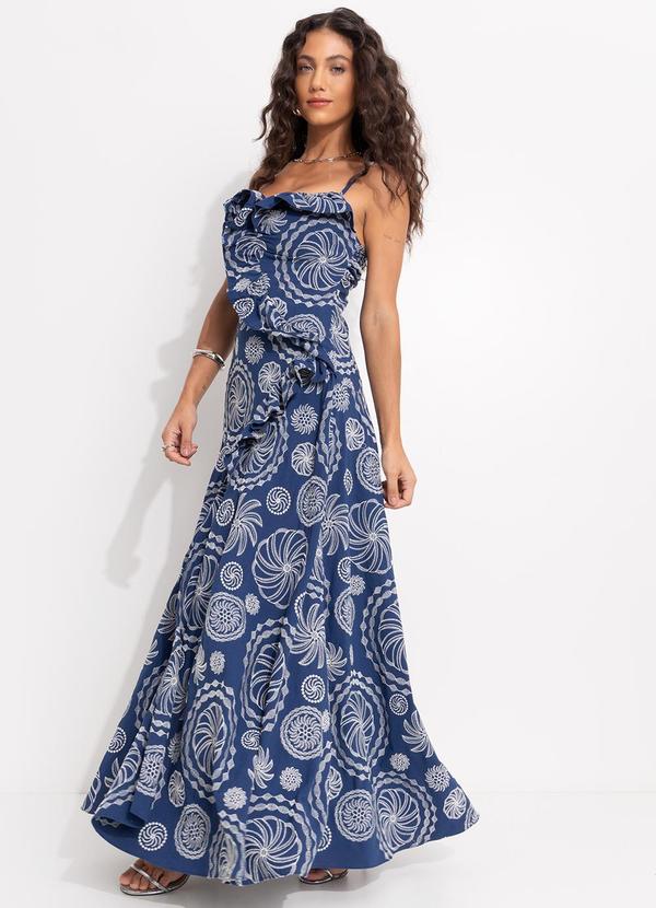 Farm - Vestido Bordado Delicadeza de Banana Azul 6