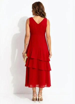 Quintess - Vestido Bordô em Chiffon - QUINTESS